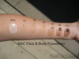 Mac Face And Body Foundation Swatches White N1 N2 N3