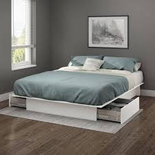 Step One Pure White Queen Platform Bed