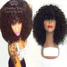 Bangs are one of those beauty topics that can be a real gamble. Full Lace Wigs With Bangs Full Fringe Afro Kinky Curly Virgin Hair Wig Human Hair Free Shipping Mongolian Kinky Curly Hair Wig Lace Wig With Bangs Virgin Hair Wigscurly Virgin Hair Wig Aliexpress