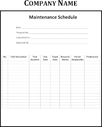 Truck Maintenance Schedule Template