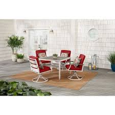 White Steel Outdoor Patio Dining Set