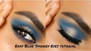 easy blue smokey eyes tutorial