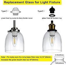 4 Pack Clear Glass Shades Replacement