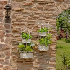 Set Of 2 Dual Wall Hanging Planters