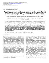 Pdf Rootstock Growth And Development For Increased Graft