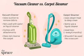 a vacuum and a carpet steamer