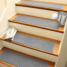 bungalow flooring waterhog um gray indoor outdoor geometric stair tread rug 20487571