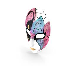 Porcelain Wall Decor Female Mask 3d