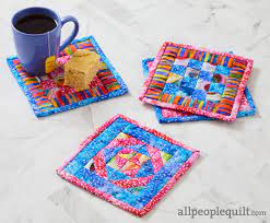 colorful mug rugs allpeoplequilt com
