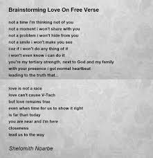 brainstorming love on free verse poem