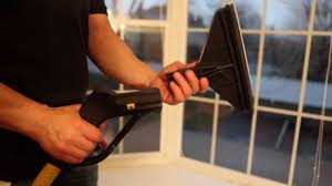 While you are cleaning your curtains and blinds you may want to clean the window sills, tracks and fly screens as well. Daimer S Kleenjet Vapor Steam Cleaner Machine Is Cleaning Window Glasses Window Sills And Window Tracks Steam Cleaners Window Cleaner Steam Cleaning