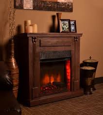 Rustic Dark Wood Electric Fireplace