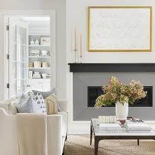 White Fireplace Mantel With Black