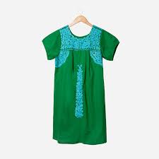 Floral Embroidered Lace Dress Green Light Blue Frances Valentine