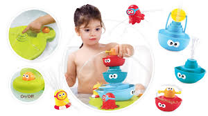 bath toys for es toddlers yookidoo stack n spray tub founn