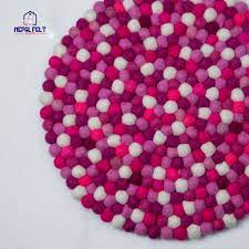 pink color felt ball rugs whole
