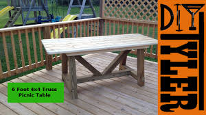 6ft 4x4 truss picnic table diytyler