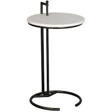 White Metal And Wood Accent Table