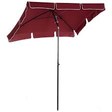 Outsunny 4 Ft Red Crank Patio Umbrella
