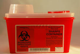 Remove or deface any labels or biohazard symbols that may be on the container. Sharps Container 1 Gallon Vet Provisions