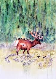 Elk Art Elk Print Elk Wall Art Wildlife
