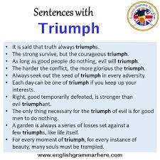 english sentences for triumph