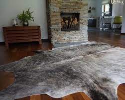 grey cowhide rug cow genuine skin