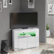 White Corner Tv Stand Cabinet Gloss