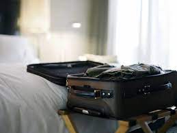 suitcase on the bed
