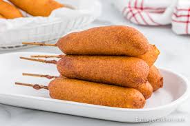 homemade corn dogs recipe eating on a