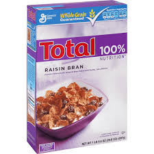 total raisin bran cereal less