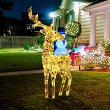 deer xmas decor with 80 led lights