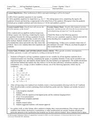 Solving Quadratic Equations