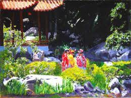 Japanese Zen Garden Painting By Chris