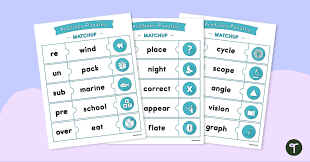 prefix puzzles match up cards teach