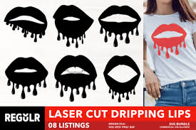 laser cut dripping lips svg bundle