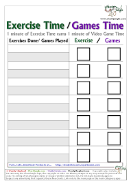 Exercise Game Chart For Kids Fitness Kiddos Pinterest