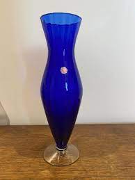murano blue glass vase for at pamono