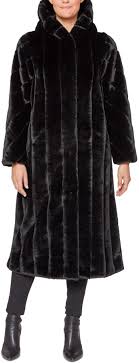 Hooded Faux Fur Maxi Coat Style