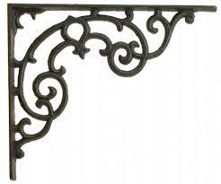 Ornate Black Cast Iron Shelf Brackets