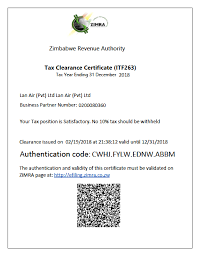 Application is hereby made for a tax clearance certificate under the tax laws of lesotho. Tax Clearance Certificate