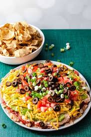 easy made 7 layer taco dip appetizer