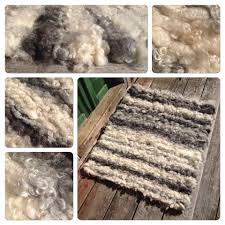 weaving a rug from raw fleece felting