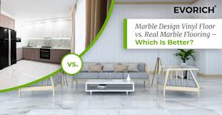 marble design vinyl floor vs real