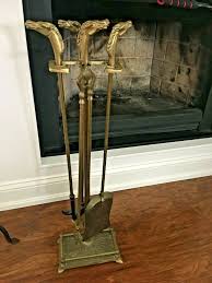 Solid Brass Fireplace Tool Set With