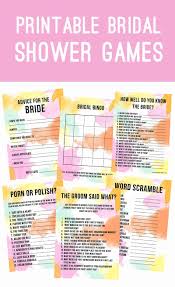 printable bridal shower games hen