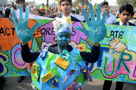 pollution control day students march