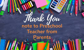 thank you note to a pre teacher
