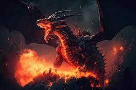 dragon on a fire wallpapers and images