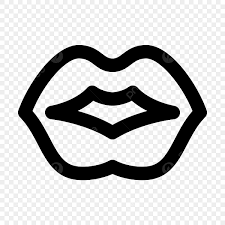 lips kiss line icons vector